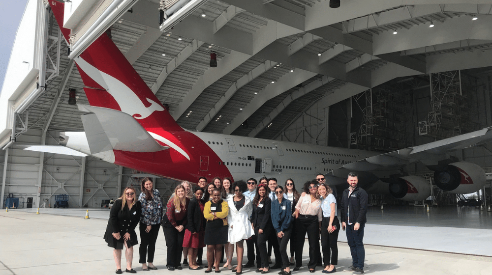 Group photo of our Quinlan Ramble to LA group at Los Angeles World Airports.